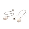 Mother's Day Jewellery Natural Pearl Beaded Ear Thread EJEW-P219-16P-3
