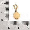 Flat Round with Heart 304 Stainless Steel Rhinestone Pendant Decorations STAS-H202-11G-3
