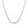 Natural Howlite Column Pendant Necklace with Stainless Steel Chains WO3048-2-1