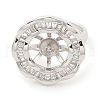 925 Sterling Silver Micro Pave Cubic Zirconia Adjustable Ring Settings STER-B003-11P-2