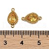 Ion Plating(IP) 304 Stainless Steel Cubic Zirconia Teardrop Links Connector Charms STAS-K256-23G-09-3