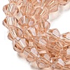 Transparent Electroplate Glass Beads Strands GLAA-F029-4mm-C15-4