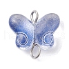 Transparent Baking Painted Glass Connector Charms PALLOY-JF02341-01-3