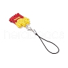 French Fries Glass Seed Beads Pendant Decorations HJEW-MZ00177-4