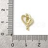 Brass Micro Pave Cubic Zirconia Charms KK-Q070-01B-G-3