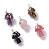 Natural & Synthetic Gemstone GuaSha Stone Pendants PALLOY-JF01252-1