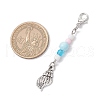 Ocean Theme Alloy Charm & Glass Beads Pendant Decorations HJEW-JM03157-04-3