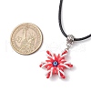 Glass Seed Beads & Polymer Clay & Evil Eye Lampwork Snowflake Pendant Necklaces NJEW-MZ00102-04-3