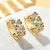 Heart Brass Micro Pave Cubic Zirconia Hoop Earrings EJEW-A132-10G-01-1