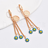 Fashionable Classic Brass Flower Tassel Hoop Earrings TS2520-2
