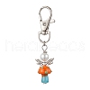 Mushroom Angel Glass Pearl & Lampwork Pendant Decorations HJEW-MZ00233-02-1