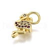Rack Plating Brass Micro Pave Cubic Zirconia Pendants KK-K401-69G-2