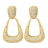 Teardrop Brass Micro Pave Clear Cubic Zirconia Cuff Earrings EJEW-K305-01G-4