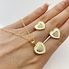 Brass Micro Pave Cubic Zirconia & Shell Jewelry Set FS-WG29B10-03-1