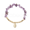 2Pcs Natural Gemstone Chip & Cube Non-magnetic Synthetic Hematite Beaded Stretch Bracelet Sets BJEW-JB10630-4