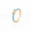 Brass Enamel Cuff Rings RJEW-T016-29F-NF-3