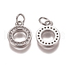Brass Micro Pave Clear Cubic Zirconia Charms X-ZIRC-G153-23P-1
