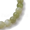 6mm Natural Green Jade Round Beaded Stretch Bracelets BJEW-JB10854-4