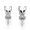 Rhodium Plated 925 Sterling Silver Micro Pave Cubic Zirconia Rabbit Ear Peg Bails STER-T004-54P-1