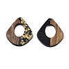 Translucent Resin Waxed Walnut Wood Pendants RESI-Q211-03-3