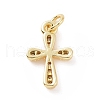 Brass Micro Pave Cubic Zirconia Charms KK-C012-19G-2