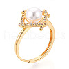 Brass Micro Pave Clear Cubic Zirconia Adjustable Ring Settings KK-T076-10G-5