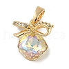 Brass Micro Pave Cubic Zirconia Charms KK-P283-23G-1