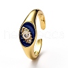Brass Micro Pave Clear Cubic Zirconia Cuff Rings RJEW-H543-01-G-3