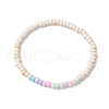 Synthetic Turquoise with Dyed Natural Freshwater Shell Rondelle Beads Stretch Bracelets for Women BJEW-JB11738-2