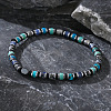 Bohemian Natural Moonstone & Sodalite & Picasso Stone Cylinder Beads Stretch Bracelets for Men WA6560-2