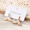201 Stainless Steel Mermaid Tail Stud Earrings EJEW-P304-01G-3