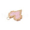 10Pcs MIYUKI Delica Glas Seed Beaded Heart Pendants PALLOY-MZ00701-6