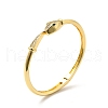 Cubic Zirconia Snake Cuff Bangle BJEW-E032-02G-3