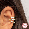 Fashionable Punk Style Triple-layered Ear Clip without Piercing Silver Earrings MM5008-1-1