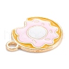 Light Gold Plated Alloy Enamel Pendants ENAM-R136-29-4