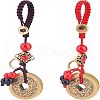 SUPERFINDINGS 2Pcs 2 Colors Brass Coins Pendant Decorations HJEW-FH0001-14-1