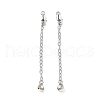 Brass Enamel ABS Imtation Pearl End with Chain KK-B129-27P-01-1
