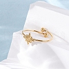 304 Stainless Steel Open Cuff Ring for Women RJEW-A071-01B-G-3