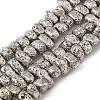 Electroplated Natural Lava Rock Beads Strands G-L606-D02-01C-1