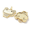 Brass Micro Pave Clear Cubic Zirconia Pendants KK-L213-027G-2