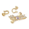 Brass Micro Pave Clear Cubic Zirconia Fold Over Clasps FIND-U017-11G-2