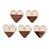 Walnut Wood & Luminous Glow in the Dark Resin Pendants RESI-N039-75-1