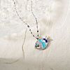 Fashionable Mini Brass Pave Cubic Zirconia Fish Pendant Necklaces for Daily Wear AM3554-2-1