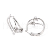 Brass Thorns Beaded Hoop Earrings for Women EJEW-F303-09P-2