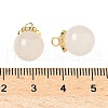 Natural White Chalcedony Round Charms G-P577-03G-3