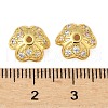 Brass Micro Pave Clear Cubic Zirconia Bead Caps KK-V015-33G-01-2