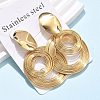 304 Stainless Steel Dangle Stud Earrings EJEW-C142-18G-1
