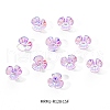 Electroplated 3-petal Flower Resin Cabochons MRMJ-R128-15F-2