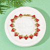 Brass Micro Pave Cubic Zirconia Enamel Link Bracelets BJEW-Z126-02G-3
