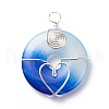 Natural Striped Agate/Banded Agate Pendants PALLOY-JF01819-02-2
